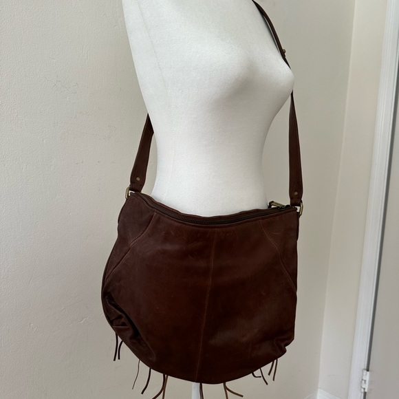 Botkier Leather Boho Crossbody Shoulder Strap Brown Bag - Picture 3 of 4